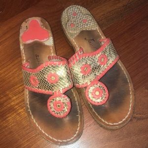 Jack Rogers sandals gold/coral